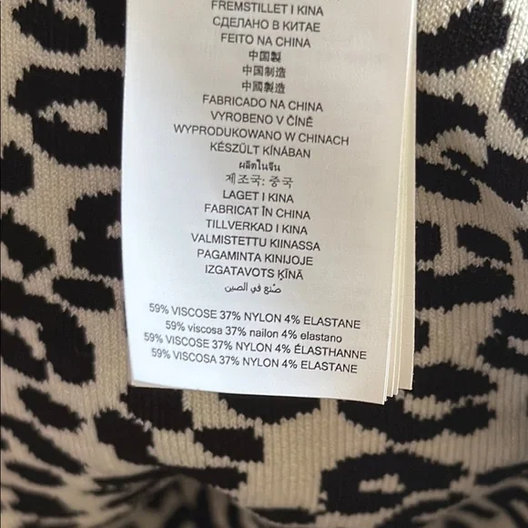 B6 MICHAEL Michael Kors Women’s XS Monochrome Patterned Midi Peplum Dress - Picture 7 of 7